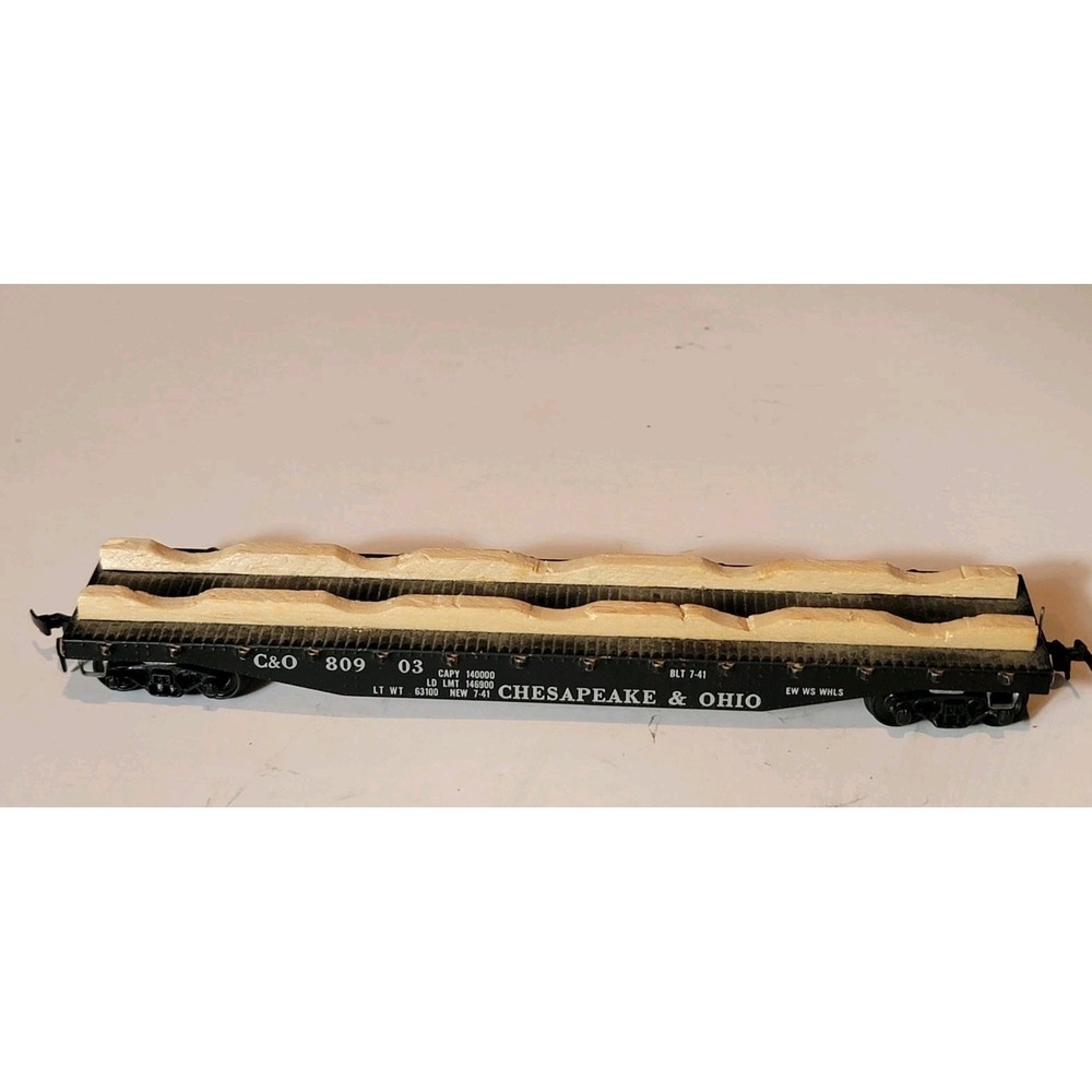 Ho Scale C&O Chesapeake & Ohio Flat Car Model Train Car #809 03 #BLT 7-41